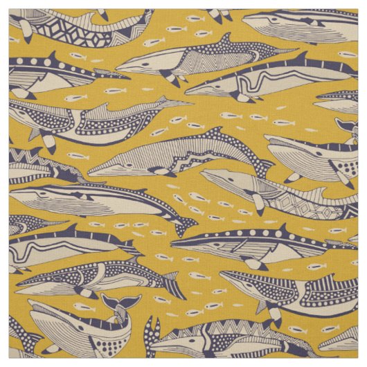 Zwergwale Gold Stoff (Muster)