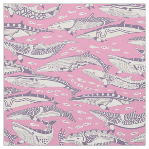 Zwergwale violett Pastell Magenta Stoff