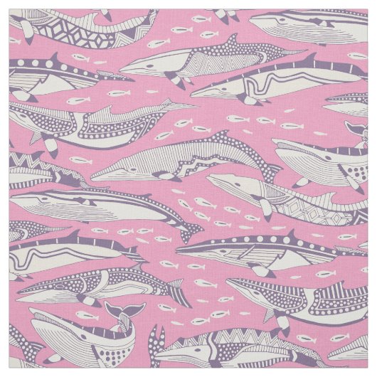 Zwergwale violett Pastell Magenta Stoff (Muster)