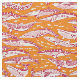 Zwergwale viva magenta satsuma orange stoff