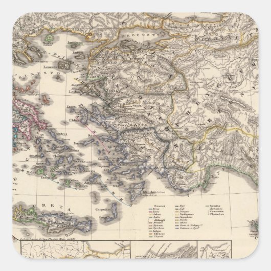 Zwergwanderung Quadratischer Aufkleber (Vorderseite)