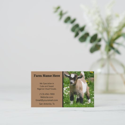Zwergziegenzüchter Visitenkarte (Stehend Vorderseite)