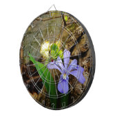 Zwergzwerg Iris lila weiße Blume Dartscheibe (Vorderseite rechts)