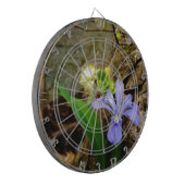 Zwergzwerg Iris lila weiße Blume Dartscheibe (Vorderseite Links)