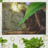 Zwergzwerg Iris lila weiße Blume Küchentuch (Gefaltet)