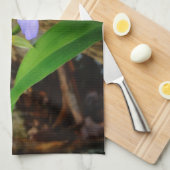 Zwergzwerg Iris lila weiße Blume Küchentuch (Viertel Falte)