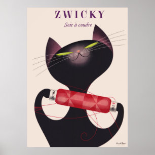 Zwicky Katzen-Plakat durch Donald Brun Poster