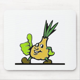 Zwiebel mit Daumen hoch Mousepad