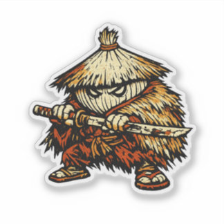 Zwiebel-Outlaw — Lustige Gemüse-Lone-Ronin-Vintage Aufkleber