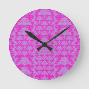 Zwiebelblumen und Zweige Rosen Runde Wanduhr