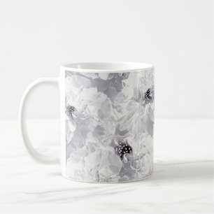 Zwiebeln, grau-weiß, blumengeschmückte, weiße B Kaffeetasse