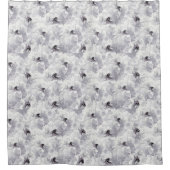 Zwiebeln, grau-weiß, blumengeschmückte, weiße Blum Duschvorhang (Vorderseite)