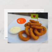 Zwiebeln mit Mayonnaise und Tomato Postkarte (Vorne/Hinten)