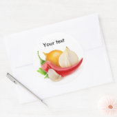 Zwiebeln, Pfeffer und Knoblauch Runder Aufkleber (Umschlag)