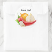 Zwiebeln, Pfeffer und Knoblauch Runder Aufkleber (Tasche)