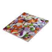 Zwiebeln und Bell-Paprikaschoten Fliese (Seite)