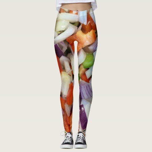 Zwiebeln und Bell-Paprikaschoten Leggings (Vorderseite)