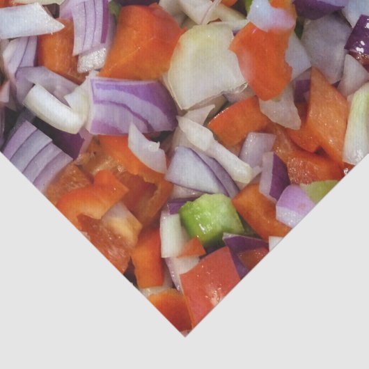 Zwiebeln und Bell-Paprikaschoten Seidenpapier (Ausschnitt)