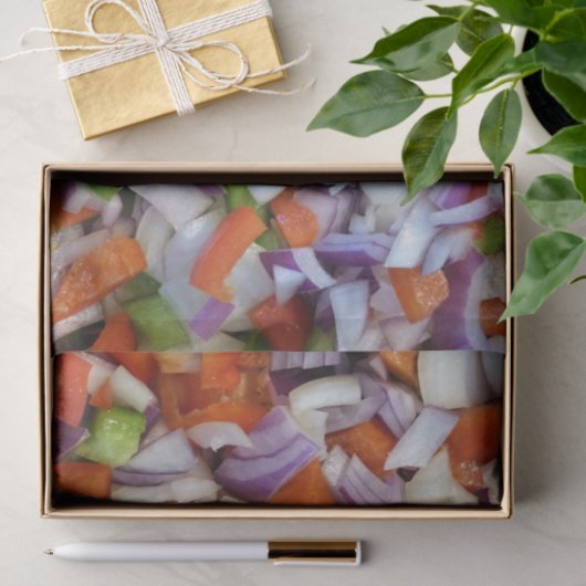 Zwiebeln und Bell-Paprikaschoten Seidenpapier (Geschenk)