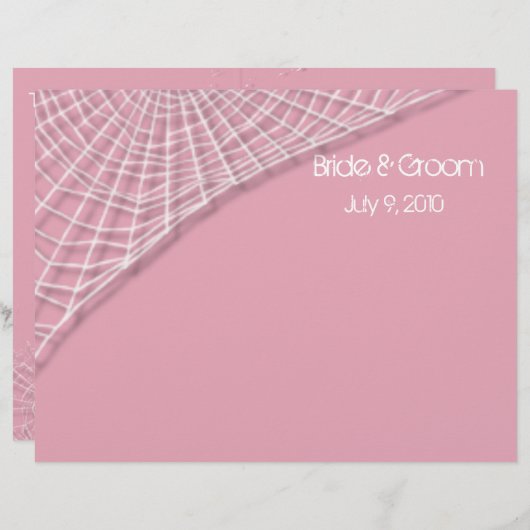 Zwiebeln und weiße Spinnen: Hochzeitsprogramm (Vorne/Hinten)