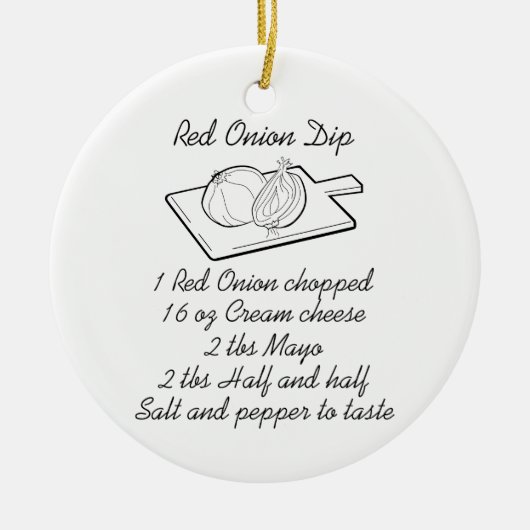 Zwiebelrezeptur Keramik Ornament (Vorne)