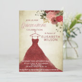 Zwiebelweinkleid Quinceañera Invita Einladung (Stehend Vorderseite)