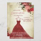 Zwiebelweinkleid Quinceañera Invita Einladung (Vorne/Hinten)