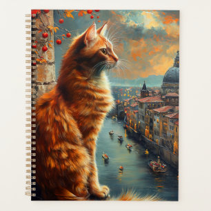 Zwielicht in Venedig   Rote Katze an einem Kanal Planer