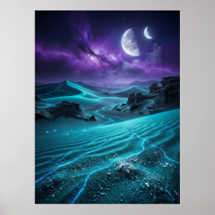 Zwielichtmond Alien Wüstenleuchten Poster