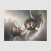 Zwilling Cherub Engel Pastellwolken Decoupage Seidenpapier (Vorderseite)