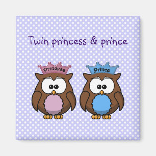 Zwilling Eulen Prinzessin & Prinz Magnet