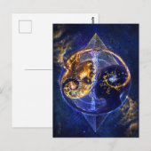 Zwilling-Flamme-Balance-Kunstwerk Postkarte (Vorne/Hinten)