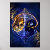 Zwilling-Flamme - Yin-Yang-Gleichgewichtskunstwerk Poster (Vorne)
