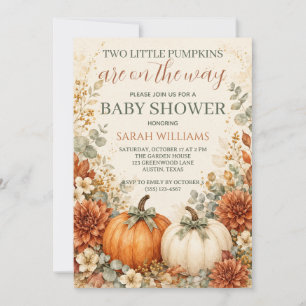 Zwilling Kürbis-Baby-Party Einladung