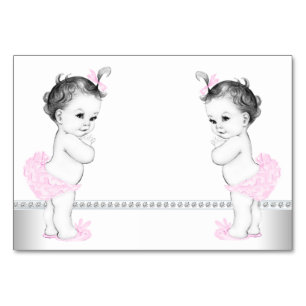 Zwilling Mädchen Baby Shower Tischnummer