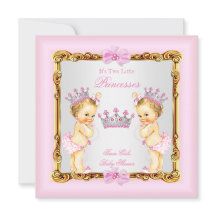 Zwilling Mädchen Prinzessin Baby Shower Gold Pink