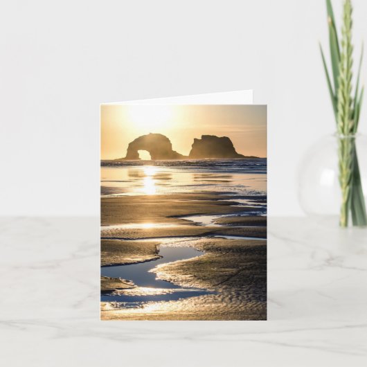 Zwilling schaukelt Sonnenuntergang bei Ebbe Karte (Vorderseite)