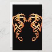 Zwillingdragons Briefpapier (Vorne/Hinten)