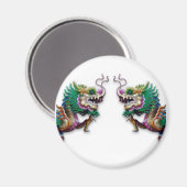 Zwillingdragons Magnet (Vorderseite/Rückseite)