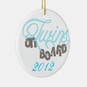 Zwillinge an Bord der Weihnachtsverzierung Keramik Ornament (Rechts)