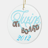 Zwillinge an Bord der Weihnachtsverzierung Keramik Ornament (Links)
