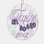 Zwillinge an Bord der Weihnachtsverzierung Keramik Ornament (Links)