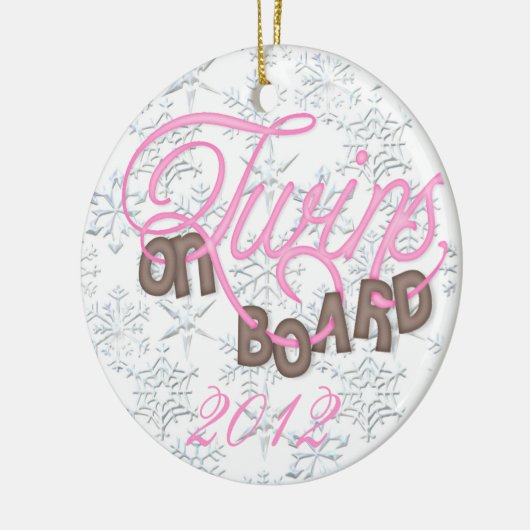 Zwillinge an Bord der Weihnachtsverzierung Keramik Ornament (Links)