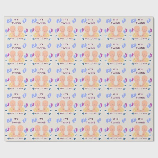 Zwillinge Baby Geschenkpapier (Flach)