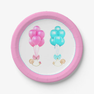 Zwillinge-Baby-Party Pappteller