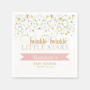 Zwillinge Baby Shower Twinkle Little Stars in jede Serviette