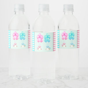 Zwillinge Baby Shower Wasserflaschenetikett