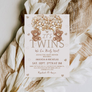 Zwillinge Bär warten kaum auf Baby-Party Einladung