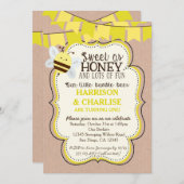 Zwillinge Bienen Geburtstag Einladung für Junge od (Vorne/Hinten)