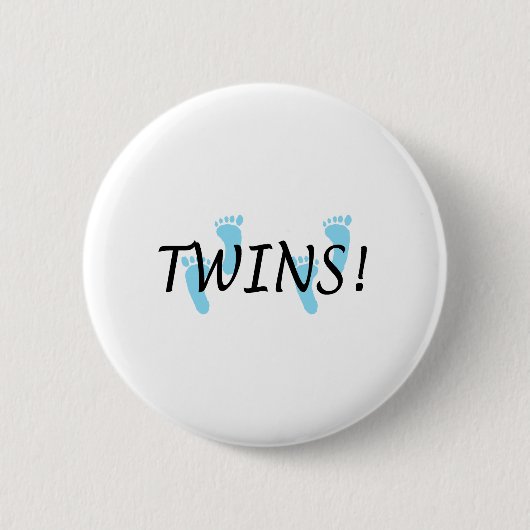 Zwillinge (blaue Abdrücke) Button (Vorderseite)